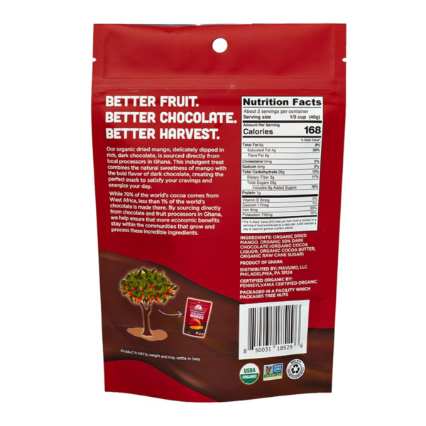 Mavuno Harvest Organic Dried Mango Dipped in Dark Chocolate  DestGlow