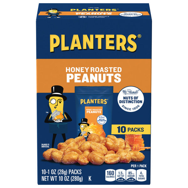 Planters Honey Roasted Peanuts 10-Pack, .62 LB  DestGlow