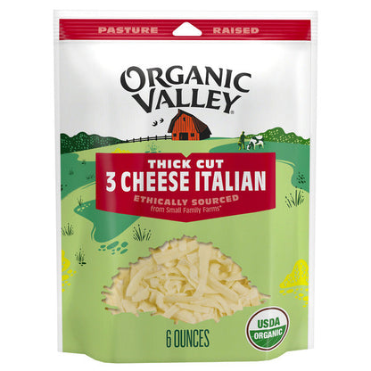 Organic Valley® 3 Cheese Organic Thick Cut Shredded Italian Cheese Blend
