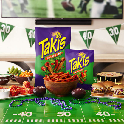 Takis Crunchy Fajitas 9.9 oz Sharing Size Bag, Fajita Flavored Mild Spicy Rolled Tortilla Chips  DestGlow