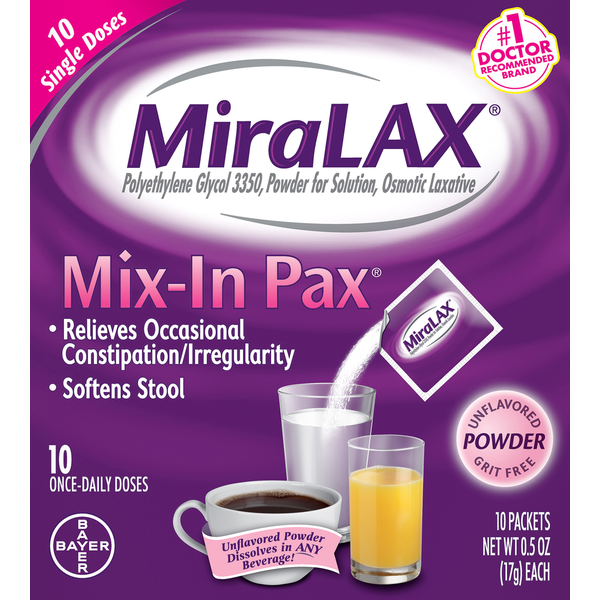 MiraLAX Osmotic Laxative, Unflavored, Powder  DestGlow