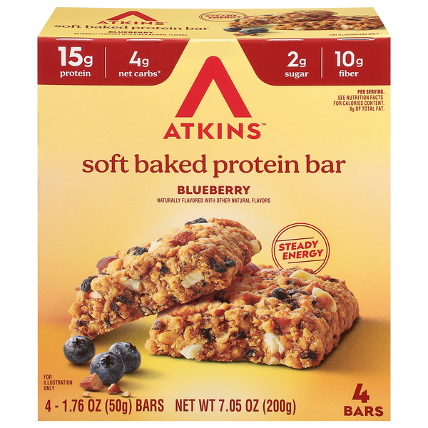 Atkins Soft Baked Blueberry Protein Bar  DestGlow