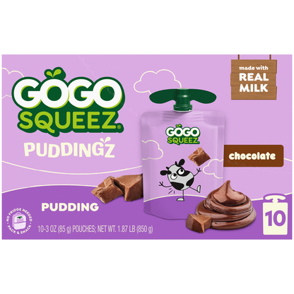 GoGo Squeez PuddingZ On-the-Go Chocolate Pudding Snack Pouches  DestGlow
