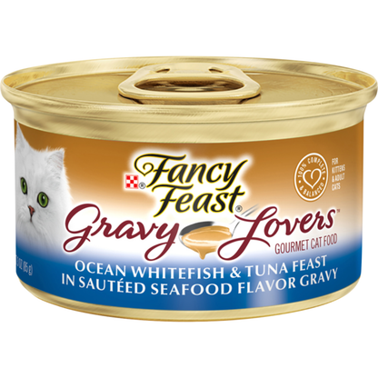 Purina Fancy Feast Gravy Wet Cat Food, Gravy Lovers Ocean Whitefish &amp; Tuna Feast in Seafood Gravy  DestGlow