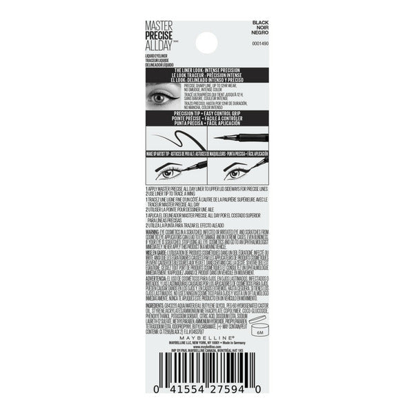 Maybelline Master Precise® All Day Liquid Eyeliner Makeup, Black  DestGlow