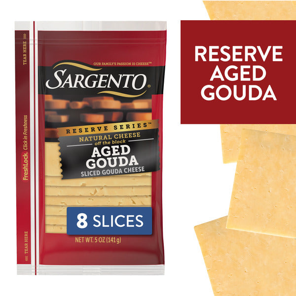 Sargento Reserve Series™ Natural Aged Gouda Sliced Cheese,  8 Slices  DestGlow