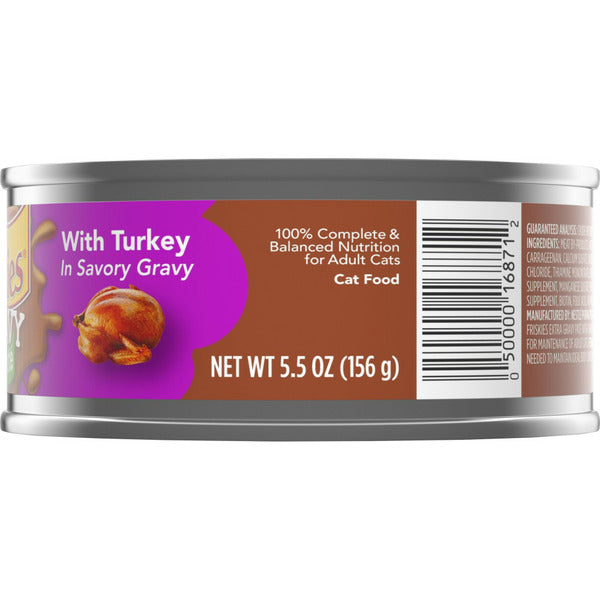 Purina Friskies Gravy Pate Wet Cat Food, Extra Gravy Pate With Turkey in Savory Gravy