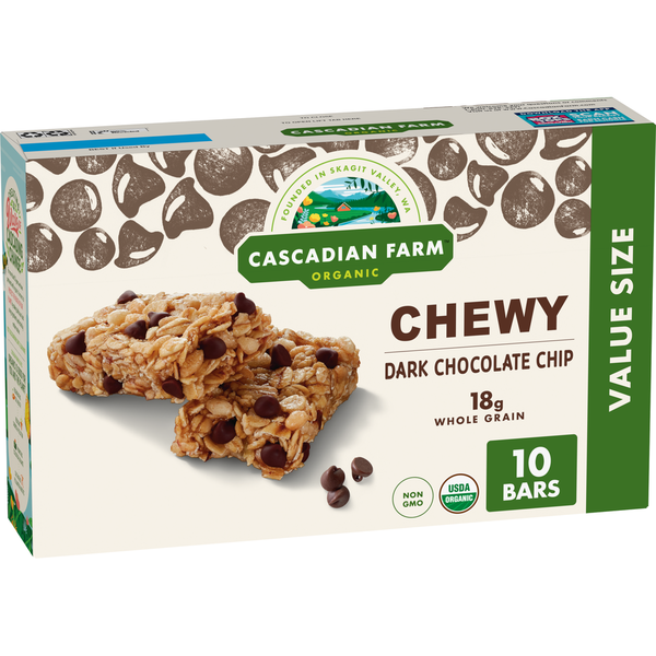 Cascadian Farm Organic Dark Chocolate Chip Chewy Granola Bars  DestGlow