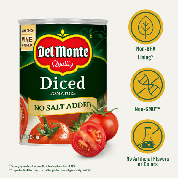 Del Monte No Salt Added Diced Tomatoes  DestGlow