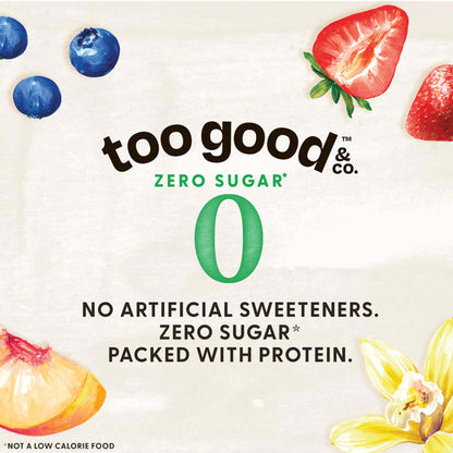 Too Good &amp; Co. Zero Sugar Vanilla Yogurt-Cultured Ultra-Filtered Low Fat Milk Product, Gluten Free, Keto Friendly, 5.3 OZ Cup