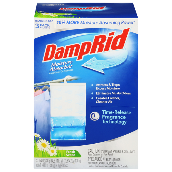 DampRid Moisture Absorber, Fresh Scent, Hanging Bag, 3 Pack  DestGlow