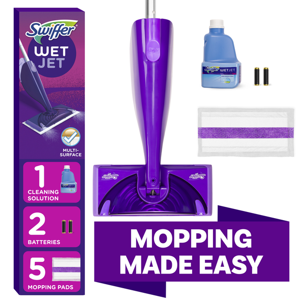Swiffer WetJet Hardwood Floor Spray Mop Starter Kit Surface Care  DestGlow