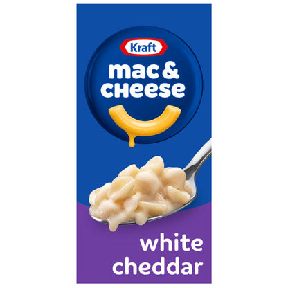 Kraft White Cheddar Mac &amp; Cheese Macaroni and Cheese Dinner Pasta Shells