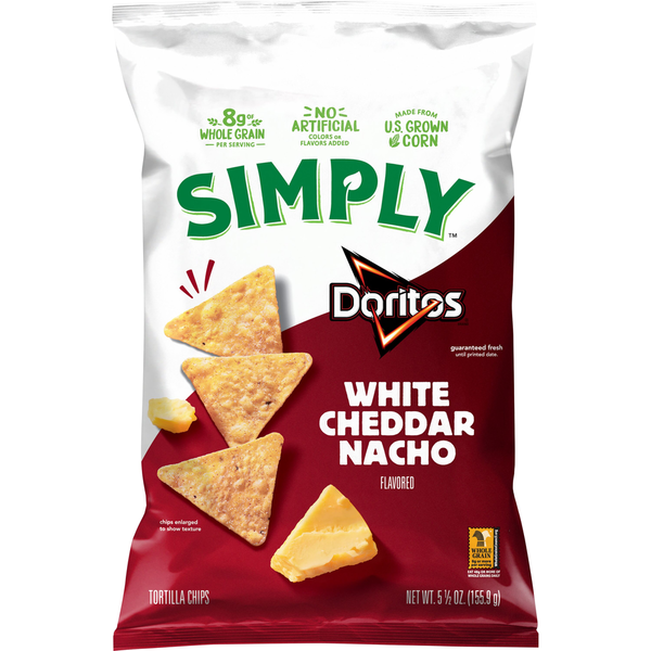 Doritos White Cheddar Nacho Flavored Tortilla Chips  DestGlow