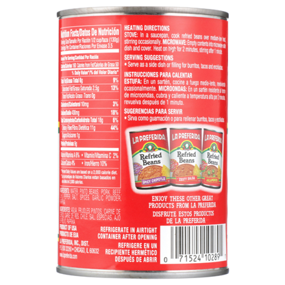 La Preferida Refried Beans with Chorizo