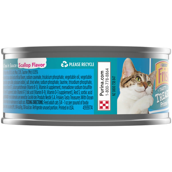 Purina Friskies Pate Wet Cat Food, Tasty Treasures With Ocean Fish &amp; Tuna and Scallop Flavor  DestGlow