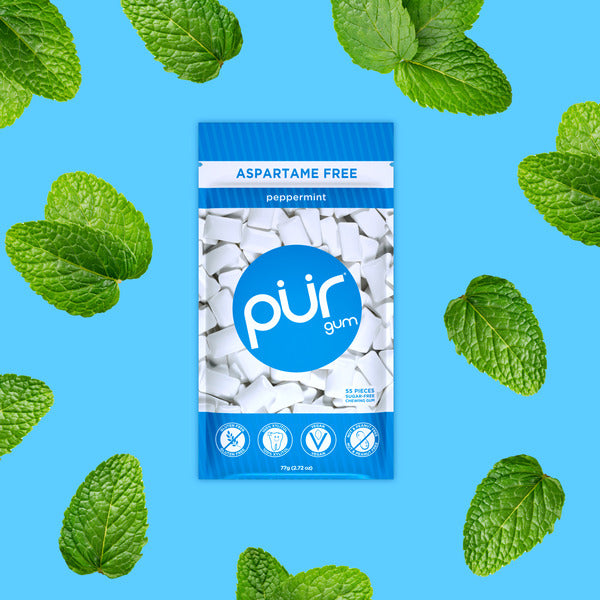 PÜR Peppermint, Aspartame Free, 100% Xylitol, Natural Flavored Gum  DestGlow