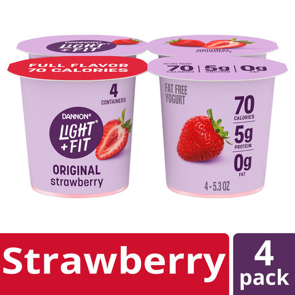 Dannon Light + Fit Original Strawberry Nonfat Yogurt Cups 4 ct  DestGlow