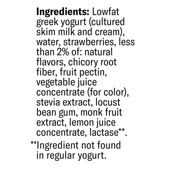 Chobani Zero Added Sugar Greek Yogurt Strawberries &amp; Cream Protein Drink