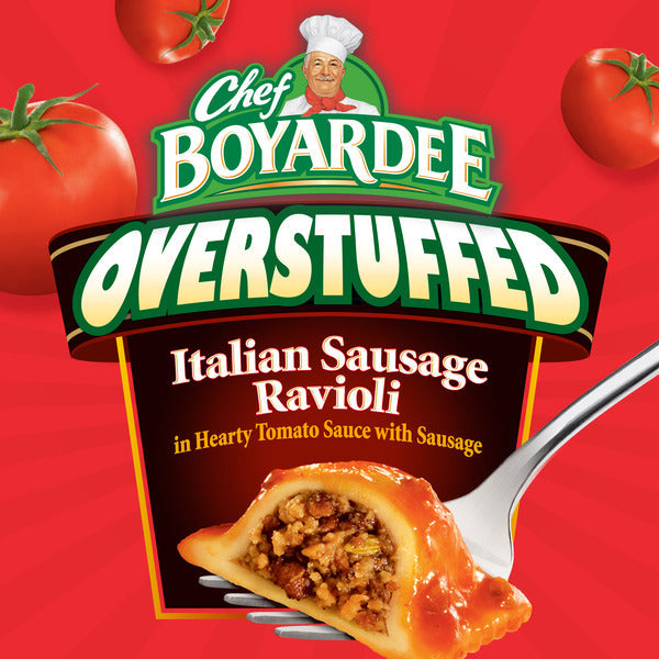 Chef Boyardee Overstuffed Italian Sausage Ravioli in Tomato Sauce with Sausage
