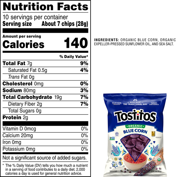 Tostitos Organic Tortilla Chips Blue Corn  DestGlow