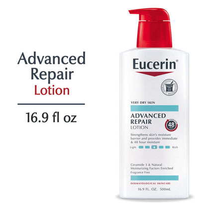 Eucerin Advanced Repair Body Lotion for Very Dry Skin, Unscented Lotion Formulated with Ceramides  DestGlow