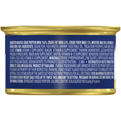 Purina Fancy Feast Wet Cat Food Flaked Fish and Shrimp Feast