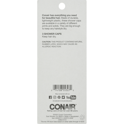 Conair Shower Caps, Cover &amp; Protect