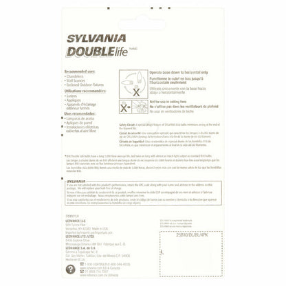 Sylvania Double Life 25w Standard Base B10 Bulbs