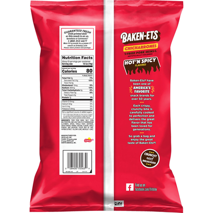 Baken-Ets Chicharrones Fried Pork Skins Hot&