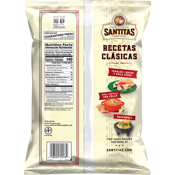 SANTITAS Tortilla Chips White Corn 11 Oz  DestGlow