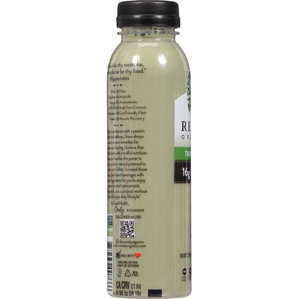 Remedy Organics Shake, 100% Plant Based, Tropical Greens  DestGlow