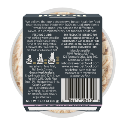 Reveal Natural Wet Cat Food, Tuna with Shrimp in Broth