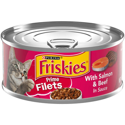 Purina Friskies Wet Cat Food, Prime Filets With Salmon &amp; Beef in Sauce