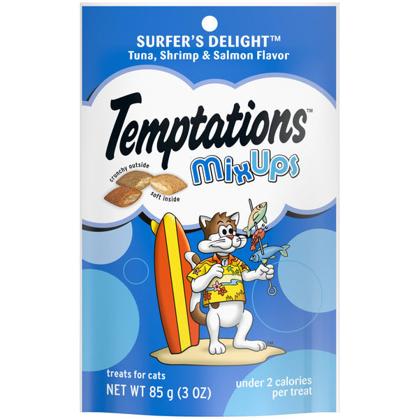 TEMPTATIONS MixUps Crunchy and Soft Cat Treats Surfers&