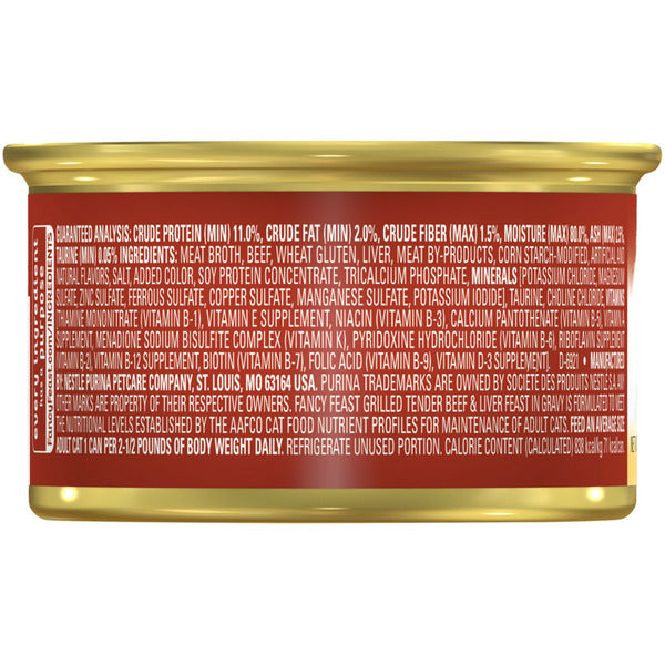 Purina Fancy Feast Grilled Wet Cat Food Beef and Liver Feast in Wet Cat Food Gravy  DestGlow