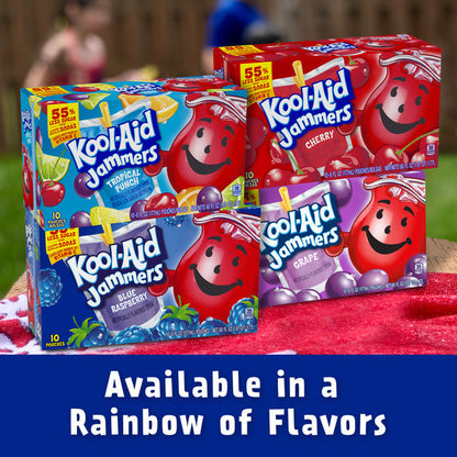 Kool-Aid Jammers Blue Raspberry Flavored Kids 0% Juice Drink Pouches
