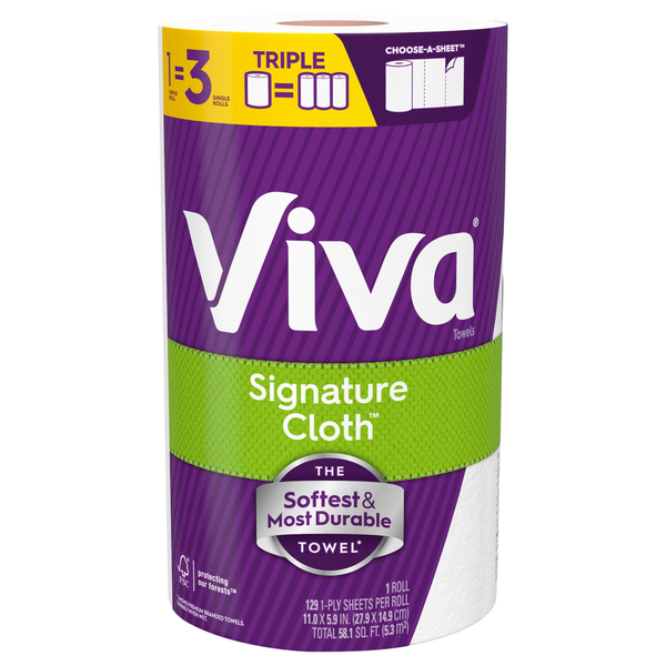 Viva Towels, Choose-A-Sheet, Triple Roll, 1-Ply  DestGlow