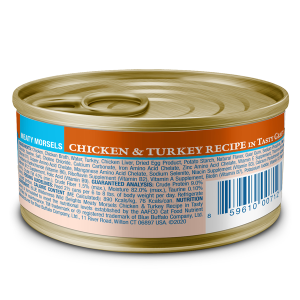 Blue Buffalo Wilderness Wild Delights High Protein Grain Free Wet Cat Food, Chicken &amp; Turkey  DestGlow