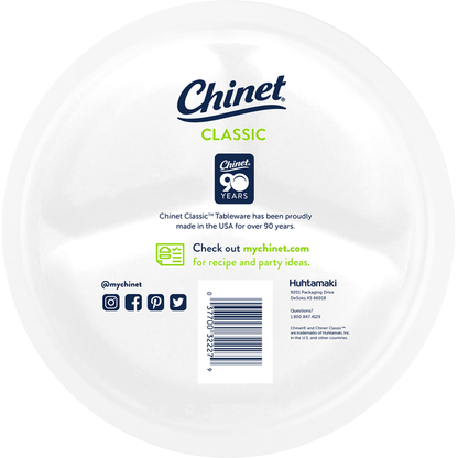 Chinet Plates, Compartment, Classic, 10.375 Inch