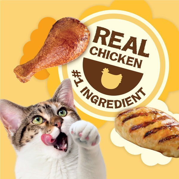 Purina Friskies Natural Cat Treats, Party Mix Natural Yums With Real Chicken &amp; Vitamins, Minerals &amp; Nutrients  DestGlow