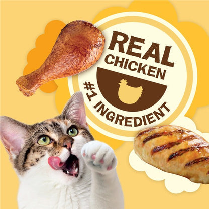 Purina Friskies Natural Cat Treats, Party Mix Natural Yums With Real Chicken &amp; Vitamins, Minerals &amp; Nutrients  DestGlow