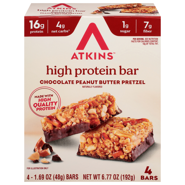 Atkins Chocolate Peanut Butter Pretzel High Protein Bar  DestGlow