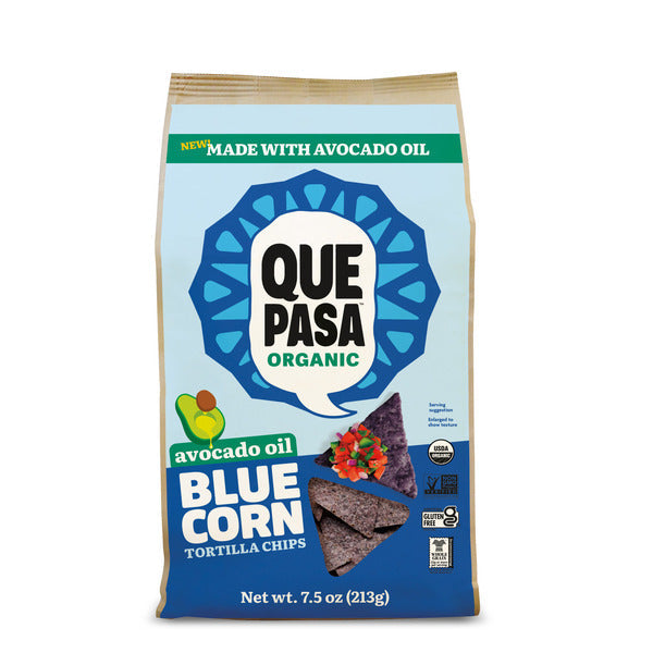Que Pasa Avocado Oil Blue Corn Tortilla Chips  DestGlow