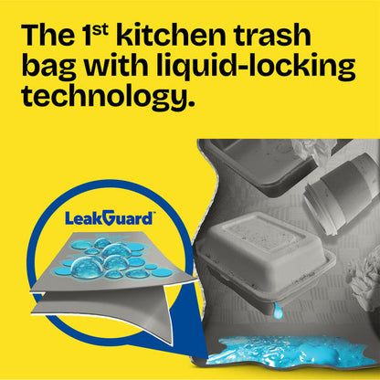 Glad ForceFlex MaxStrength LeakGuard Tall Kitchen Trash Bags, 13 Gallon, Fresh Air
