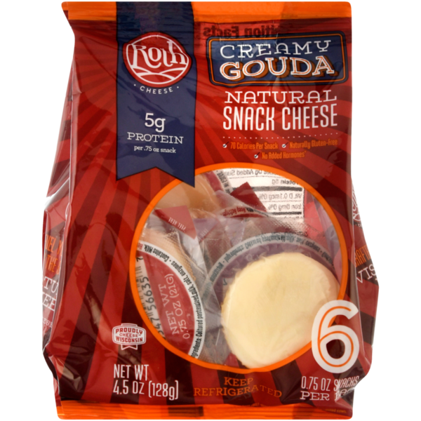 Roth Snack Cheese, Natural, Creamy Gouda  DestGlow