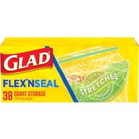 Glad FLEX’N SEAL Food Storage Plastic Bags, Quart️