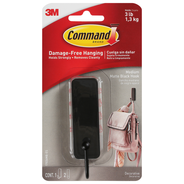 Command Hook, Matte Black, Medium  DestGlow