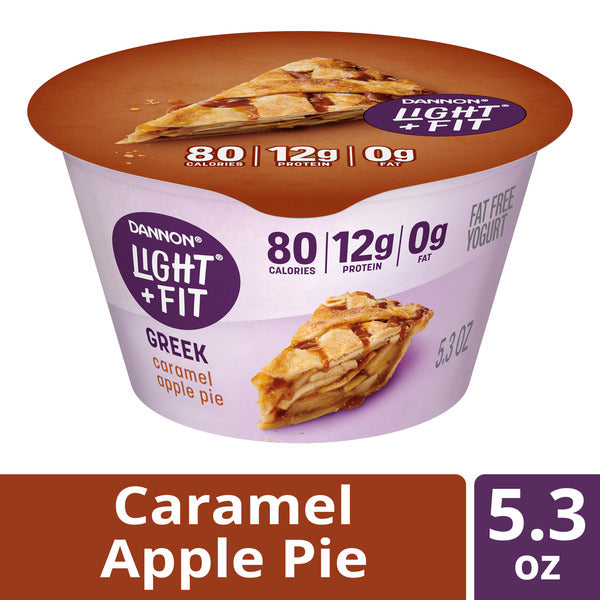 Dannon Light + Fit Dannon Light + Fit Caramel Apple Pie Greek Fat Free Yogurt, Creamy and Delicious Gluten Free Yogurt, 5.3 oz Cup