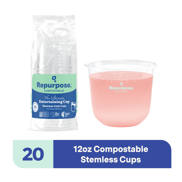 Repurpose Compostable Stemless Cup (12oz), 20 CT  DestGlow